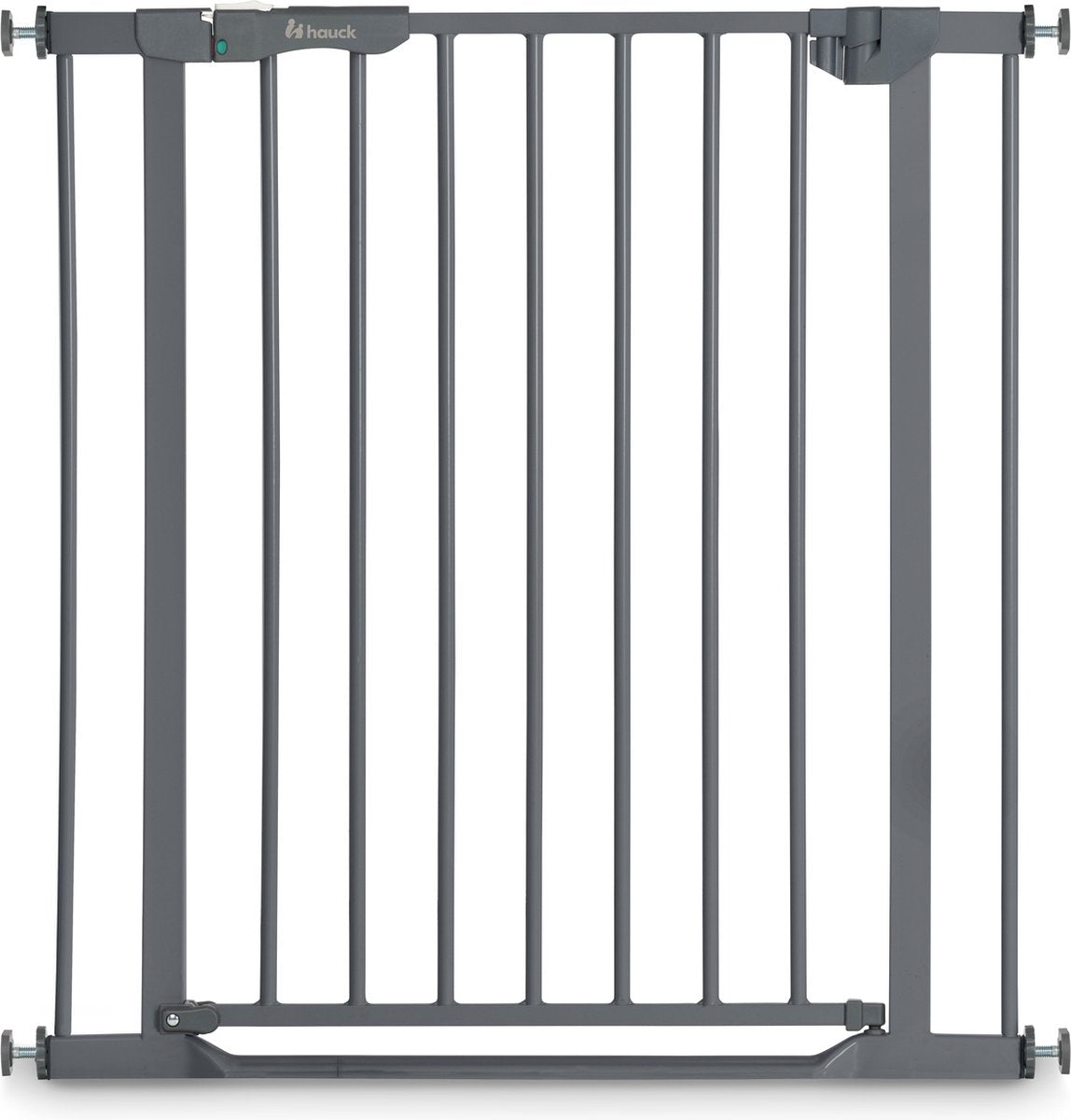 Cancello Hauck con gradino trasparente e chiusura automatica per 2 gradini - da 75 a 80 cm - grigio scuro