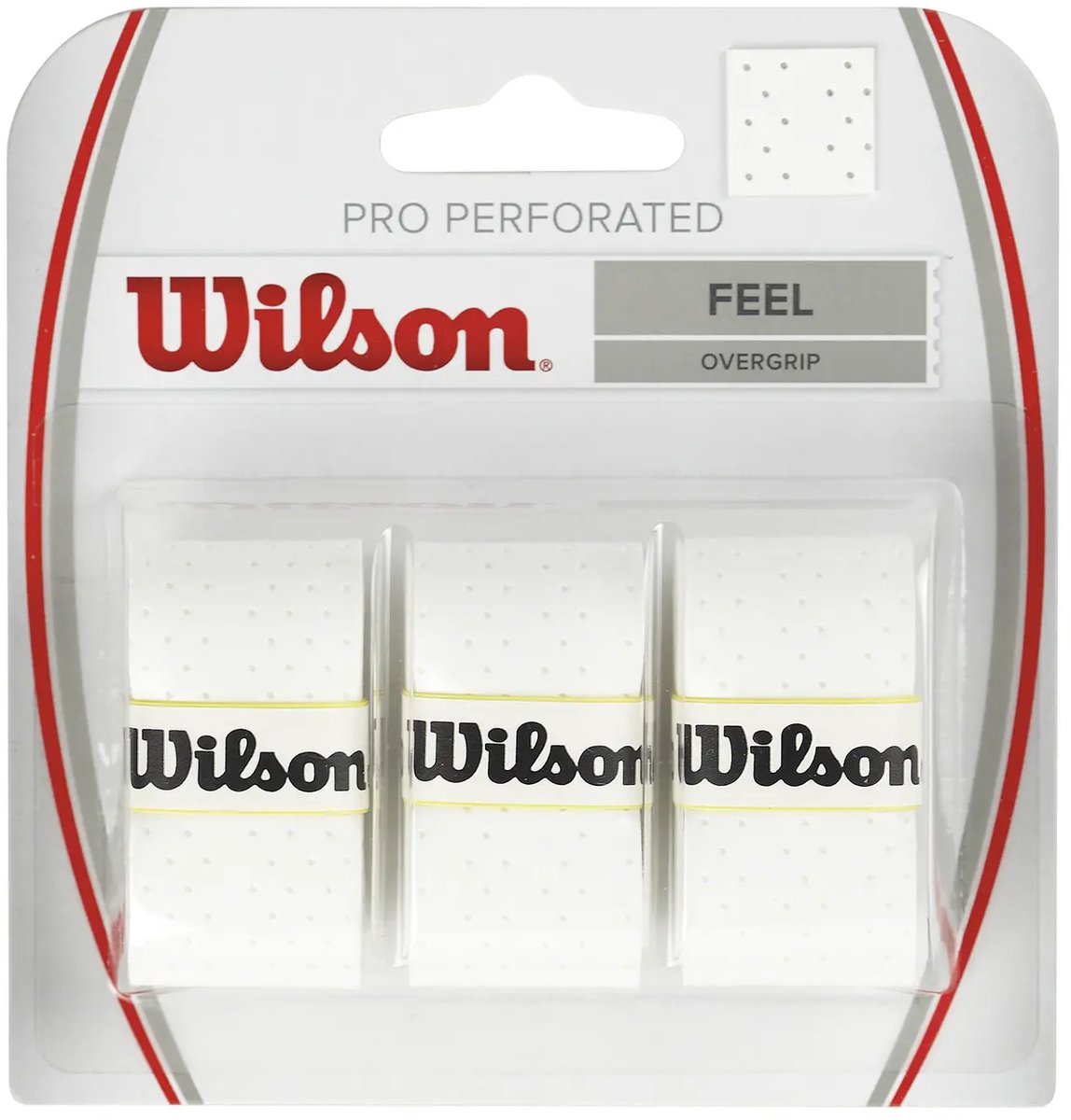 Overgrip de pádel de tenis Wilson pro perforado - blanco