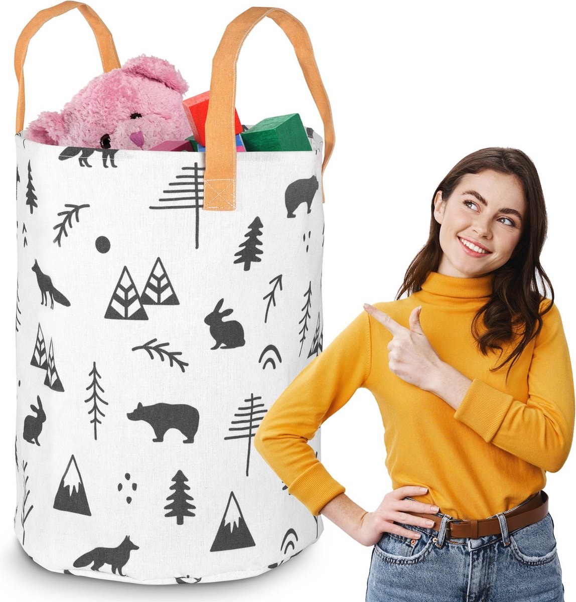 Nukido speelgoedmand – wit opbergmand voor kinderen