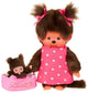 Monchhichi | 20 cm con mini bebichhichi en cesta de transporte