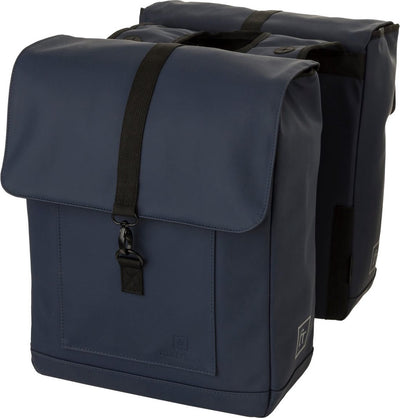 Fastrider jaxx ii dubbele fietstas - basics mik - fietstassen 28l - waterafstotend - blauw