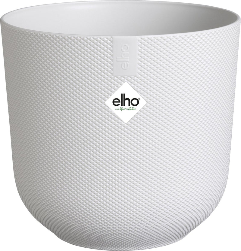 Maceta Elho jazz round 23 para interior - accesorio para el hogar hecho de plástico 100% reciclado - ø 23,1 x h 21,5 cm - blanco seda