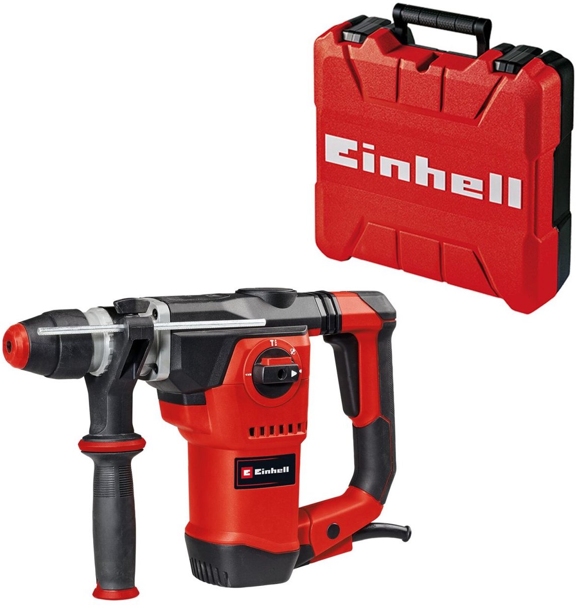 Taladro percutor eléctrico Einhell te-rh 32-1600 4f - 1600 w - número de carreras 4.600 min - 4,5 años - sds-plus - 4 funciones: taladrar percutor taladrar cincelar con o sin bloqueo de cincel - incl. estuche de transporte y almacenamiento