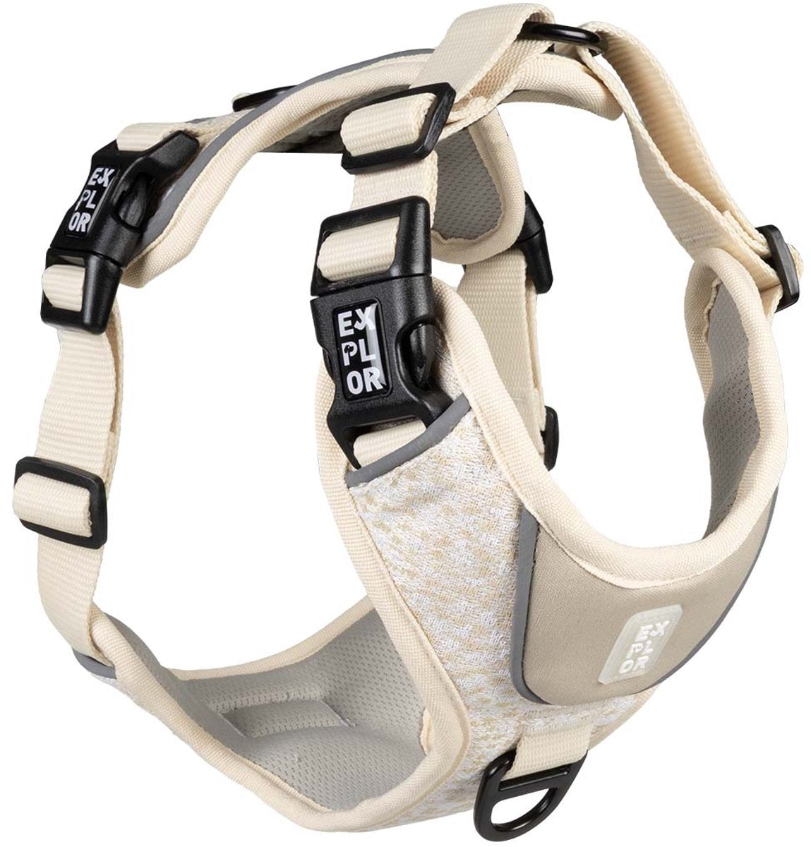 Explor duvoplus pettorina Ultimate Fit moda no-pull per cani XS-28-37cm-32-43cm bianco antico