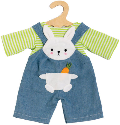 Bambole dungarees con camicia a strisce Bunny Lou, 28-35 cm
