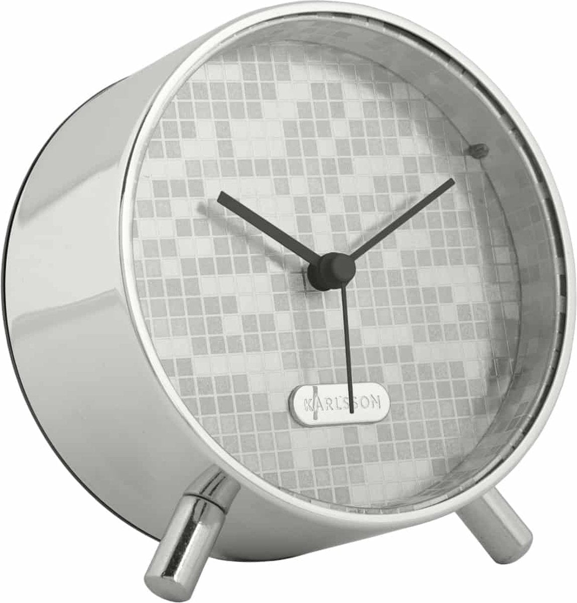 Karlsson sveglia discoteca - argento - ø11cm - scandinava - sveglia per camera da letto - sveglie