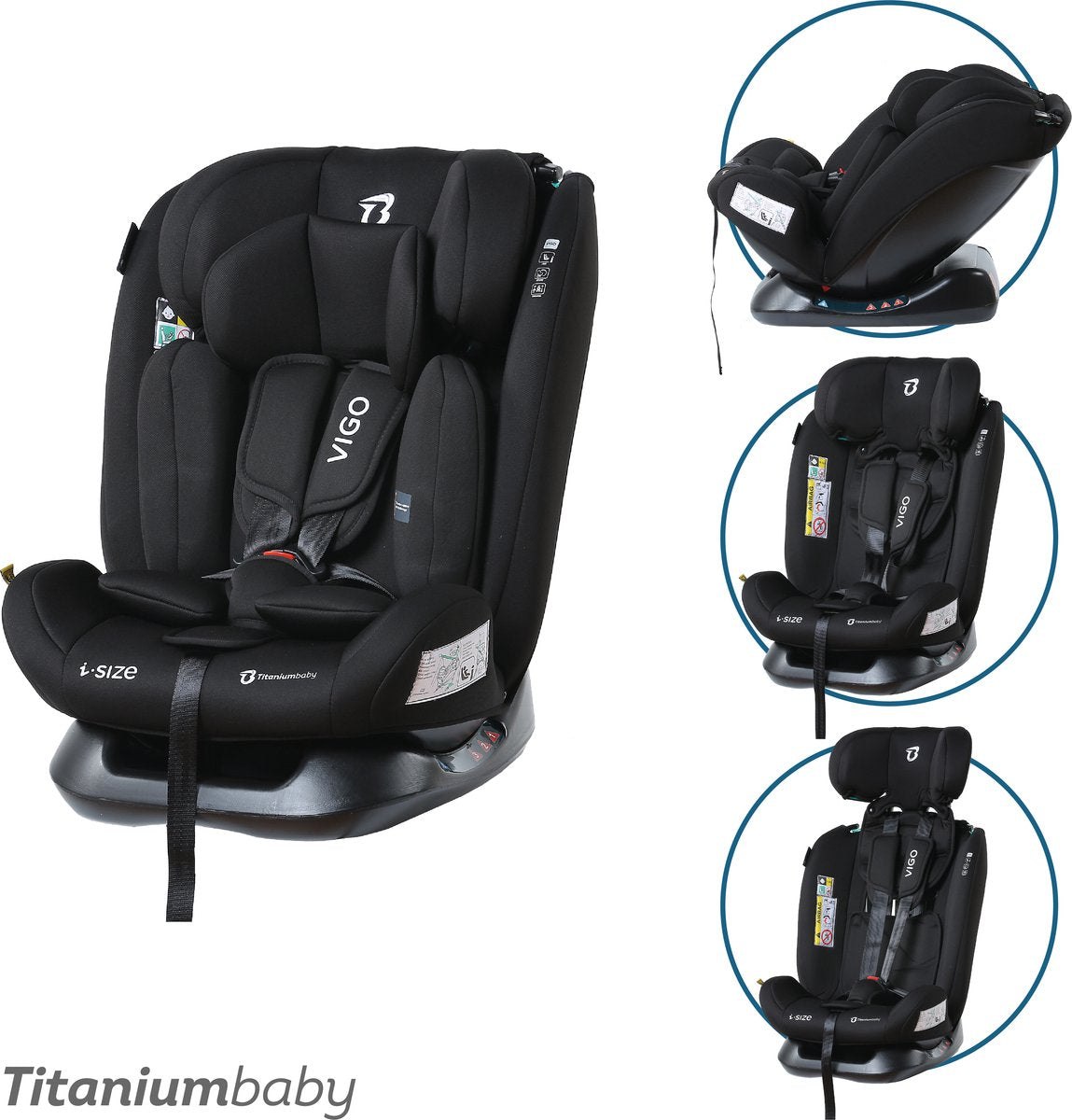 Titanium baby Seggiolino auto Titanium vigo i-size 40-150 cm - nero