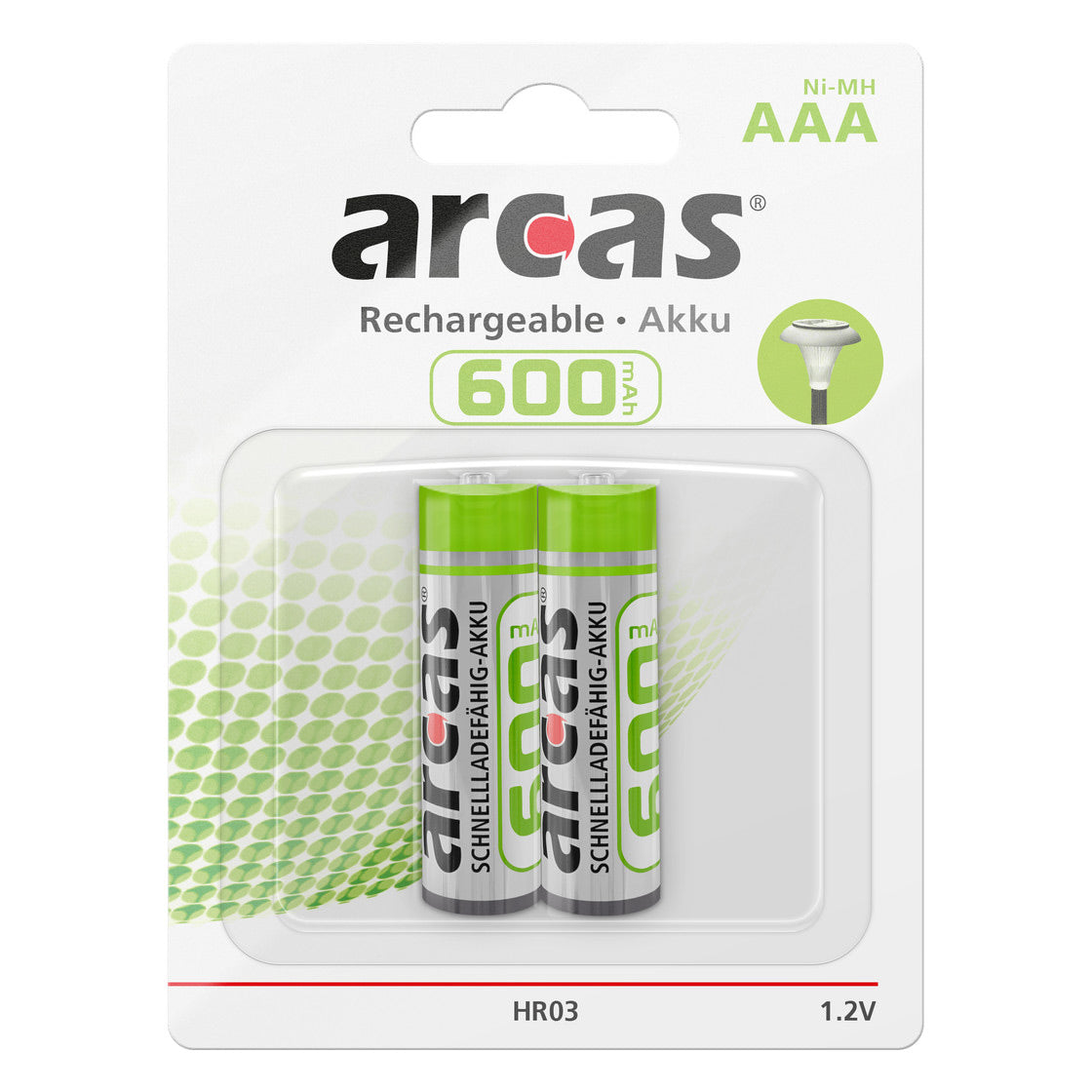 Venta de baterías Europa Batilines recargables Arcas Recargables NIMH AAA HR03 600MAH, 2st.