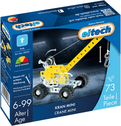 Eitech ® construction box – mini crane construction set – 73-piece – metal construction kit with tools – construction toys – from 6 years