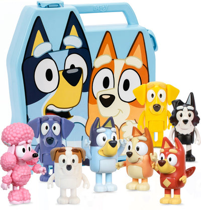 Bluey Go Suitcase con 8 figure di gioco