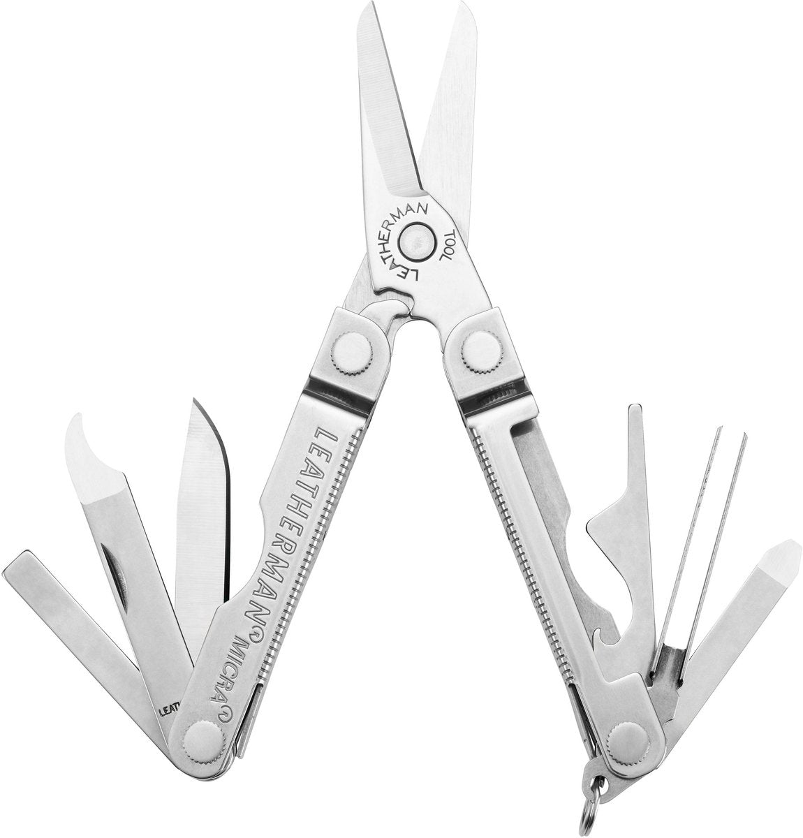 Leatherman - multiherramienta micra - 10 herramientas, acero inoxidable, llavero, acero inoxidable
