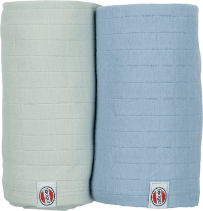 Lodger swaddler - hydrofiele doeken - groen blauw - 110x110cm - 2 stuks - biologisch katoen - hydrofiele luier