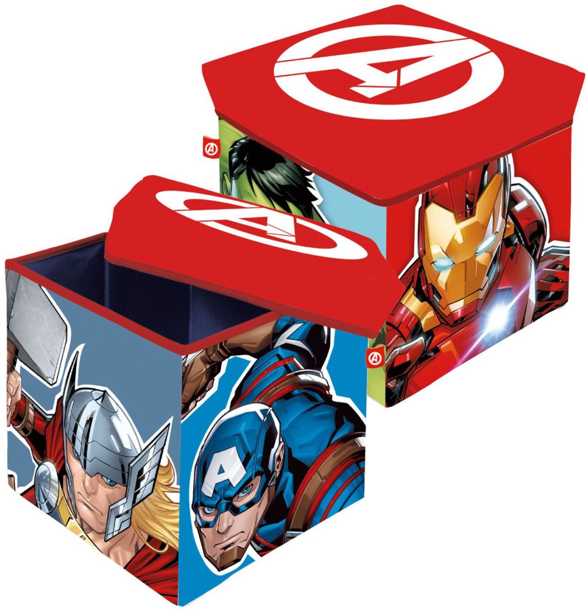 Taburete contenedor Marvel 30x30x30 cm avengers rojo