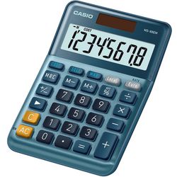 Calculadora de escritorio Casio MS-88EM, pantalla de 8 dígitos, azul