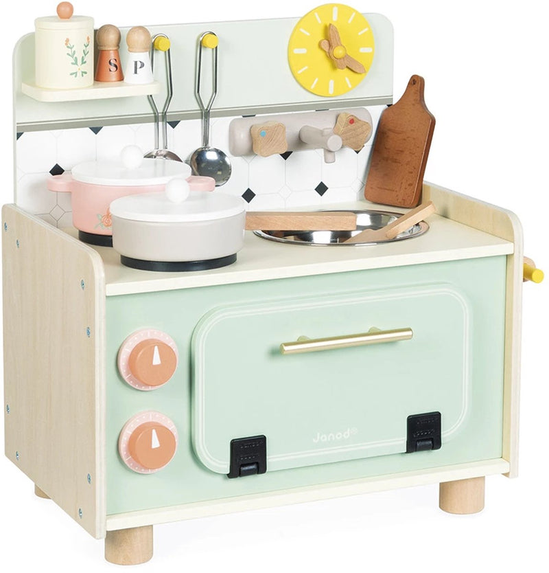 Janod - abuela brillante - pequeña cocina de juguete de madera