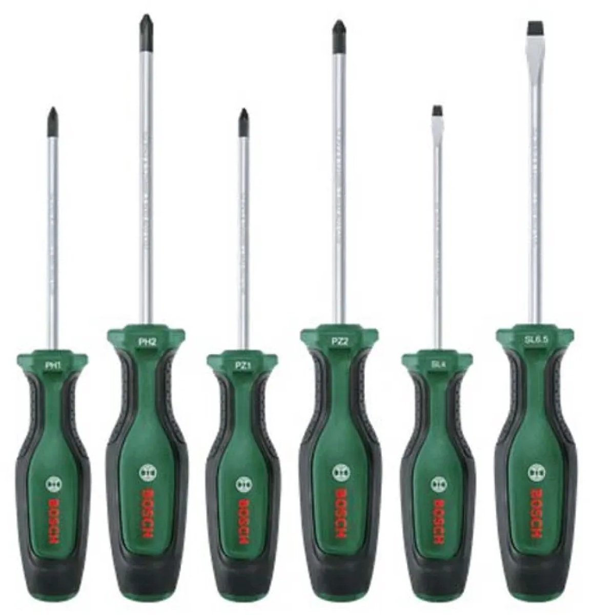Juego de destornilladores verdes bosch 6 piezas - 1600a02bx7