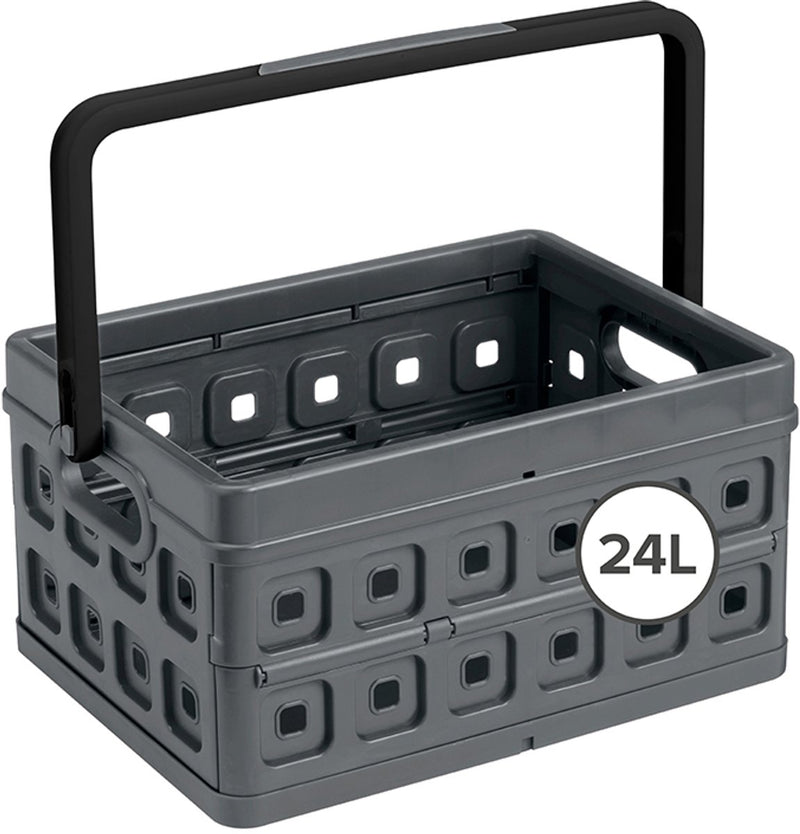 Caja plegable Sunware 24 litros con asa gris