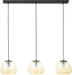 Brilliant kaizen - hanglamp - 3-lichts balk - glas - 3xe27 max 40w - amber zwart