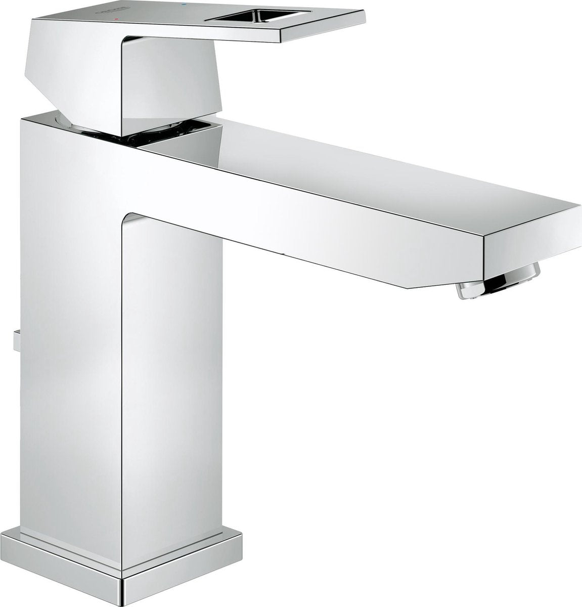 Grohe eurocube wastafelkraan - medium uitloop - met trekwaste - chroom - waterbesparend