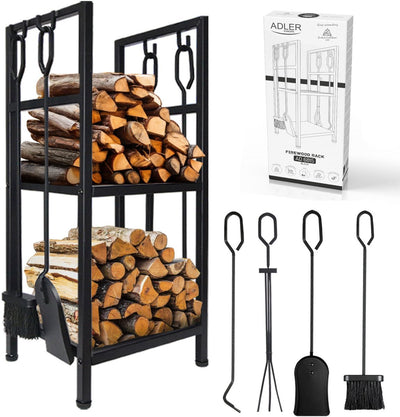 Adler - wood storage - 2 levels - steel construction - incl. tools