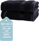Hush. living hush living - gastendoek - 33×50 cm - 100% katoen - zware kwaliteit 500g m2 - zwart set van 2