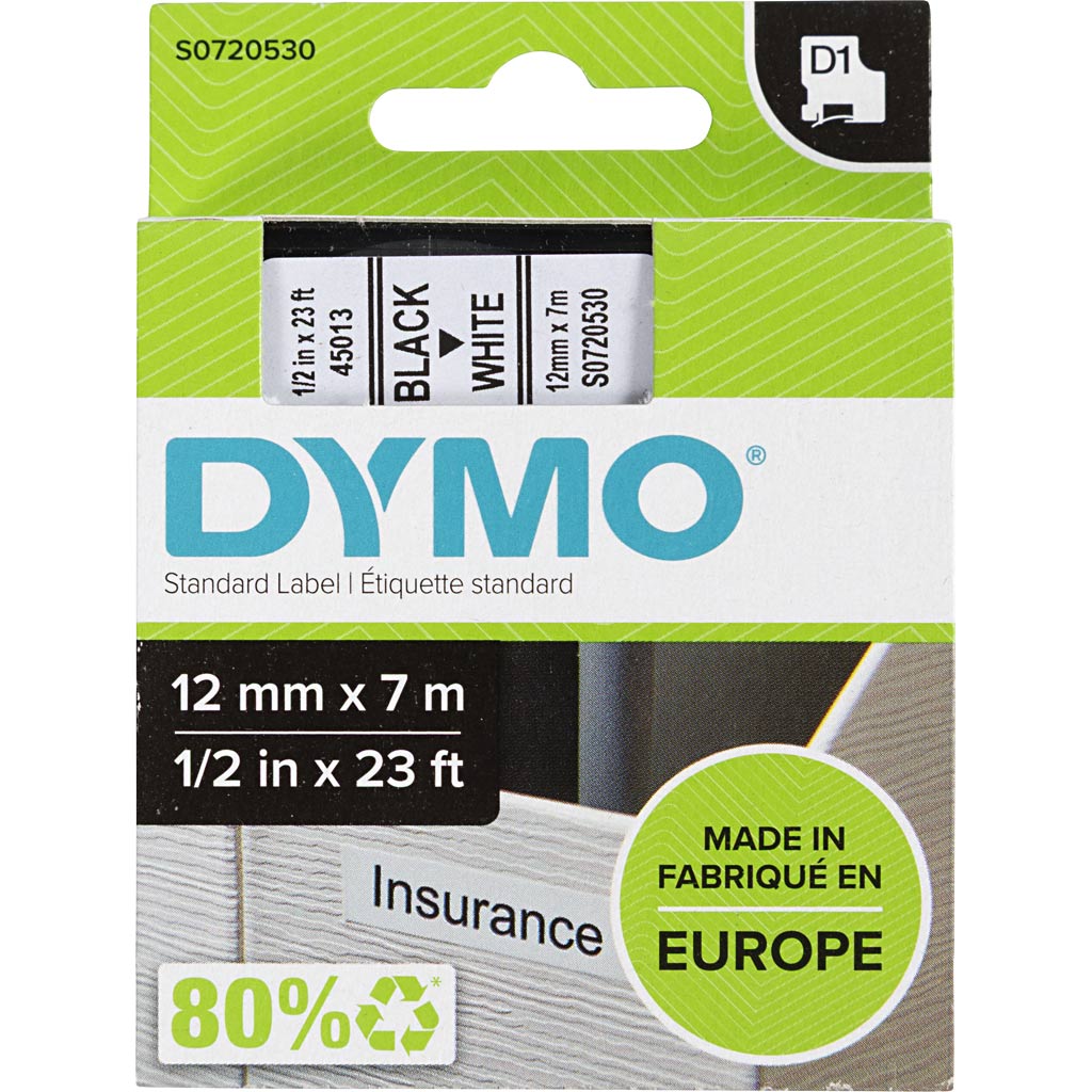 Nastro, b: 12 mm, bianco, 7 m 1 rotolo
