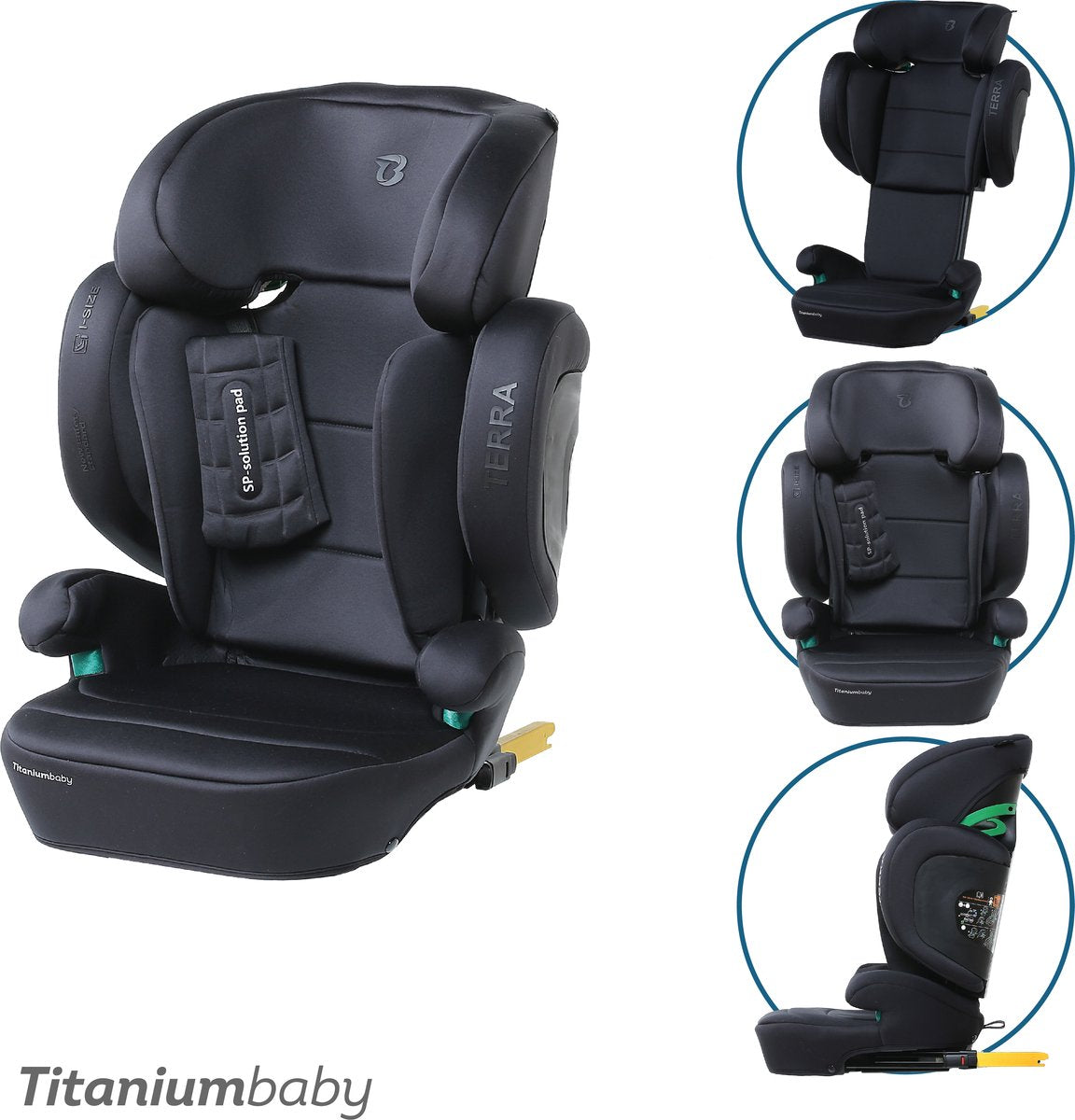Titanium baby titaniumbaby autostoel terra i size 100-150 cm - zwart