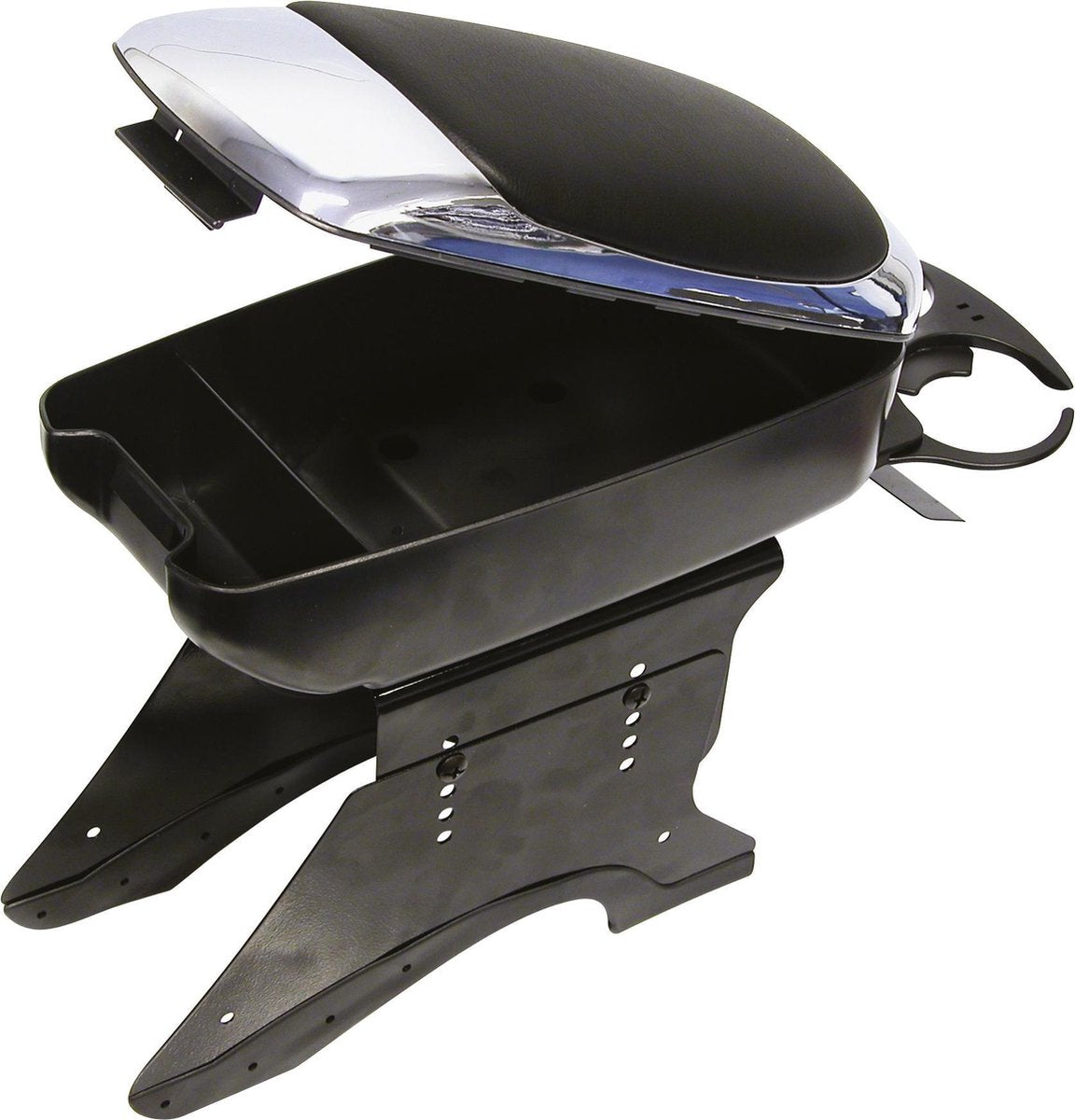 Bracciolo Carpoint universale - cromo nero - con portabicchieri - regolabile - aggiornamento comfort