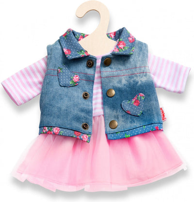 Doll dress with Giletje, 28-35 cm