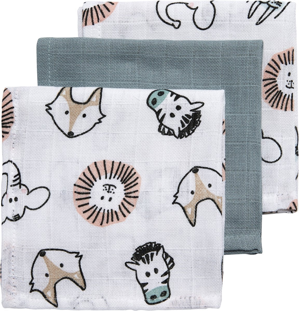 Toallitas bucales para animales bebés Meyco - paquete de 3 - hidrófilas - multicolor - 30x30cm