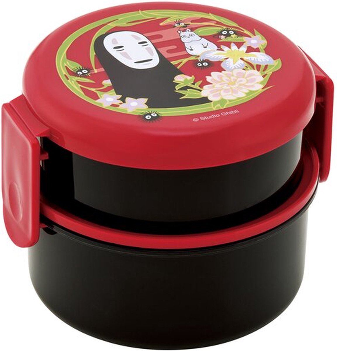 Skater ghibli - el viaje de chihiro: el viaje de chihiro - lonchera de dos capas en forma redonda sin cara rojo oscuro