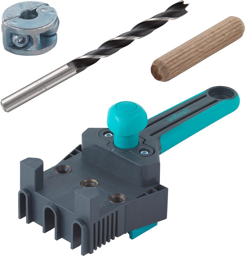 Wolfcraft - set di dime per tasselli comprensivo di 150 tasselli - dima per tasselli - tassello ø 8 mm x 40 mm - dima per foratura tasselli - set di tasselli - 8621000
