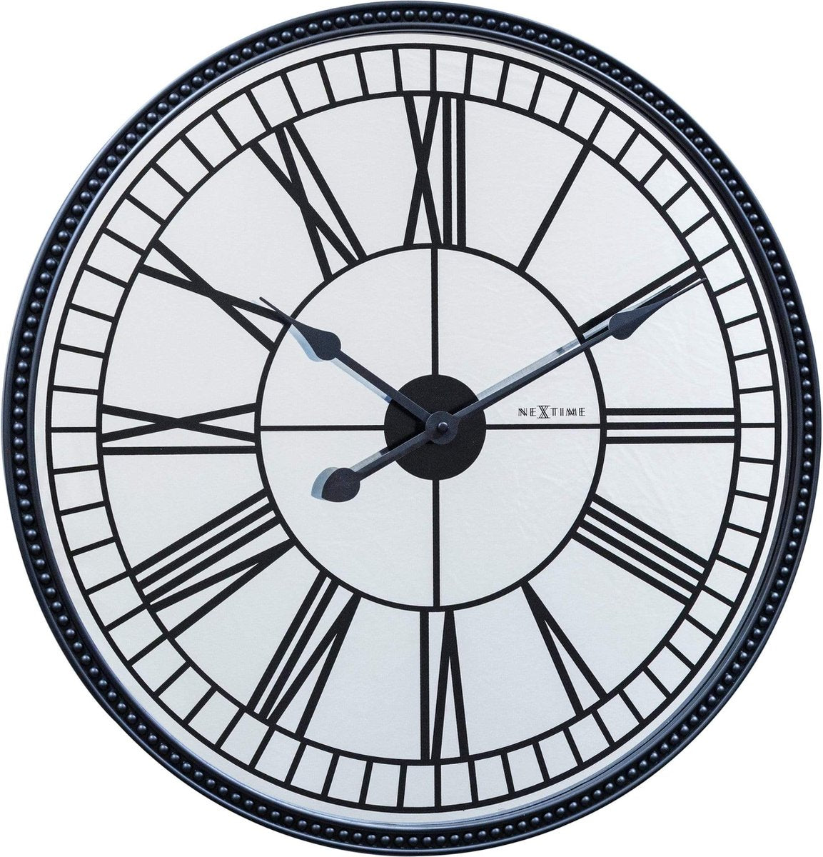 Specchio Nextime Cleopatra – orologio da parete silenzioso – 56 cm – specchio – nero