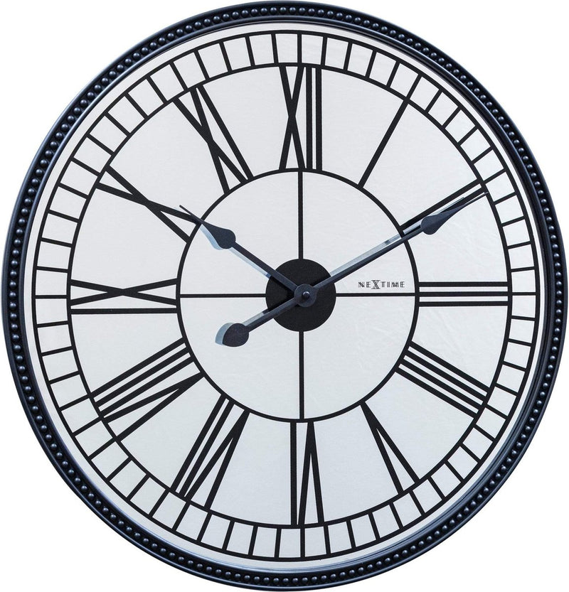 Nextime cleopatra mirror – stille wandklok – 56 cm – spiegel – zwart