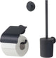 Set accessori toilette urbana Tiger - scopino con supporto - portarotolo con patta - gancio per asciugamani - nero