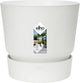 Elho greenville round 16 - vaso da fiori da esterno con riserva d'acqua - 100% plastica riciclata - ø 16 x h 15,3 cm - bianco