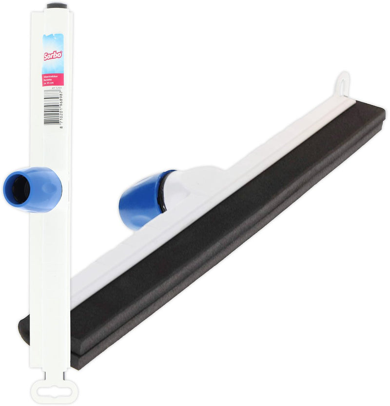 Sorbo vloertrekker 45 cm – wit kunststof met schuimrubberen rand – ideaal voor badkamer en keuken