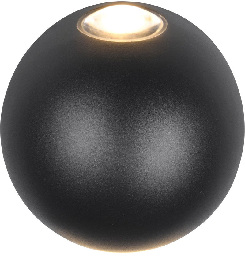Trio avisio - lampada da parete - nero opaco - incl. 2x smd 2w - illuminazione esterna - ip54