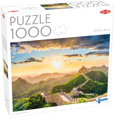 Tactic: La Grande Muraglia Cinese – Puzzle – 1000 pezzi – Meraviglia iconica del mondo – Paesaggio montano all'alba – Alta qualità scandinava