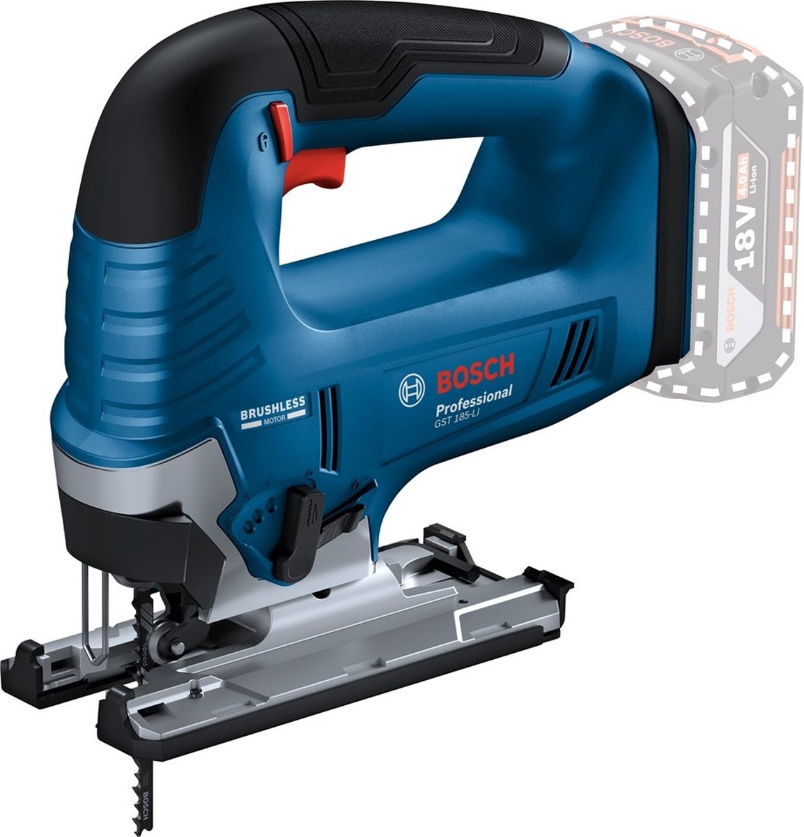 Seghetto alternativo a batteria Bosch blue gst 18v-125 b | senza batteria e caricabatterie - 06015b3001