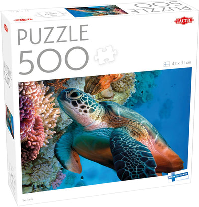 Tartaruga marina tattica – Puzzle – 500 pezzi – Tartaruga marina nell'oceano tropicale – Mondo sottomarino e animali marini – Alta qualità scandinava