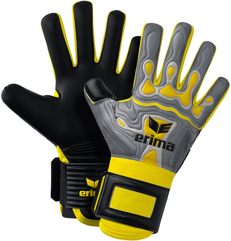 Guanti da portiere per terreni duri Erima Flex-Ray da uomo - grigio giallo | dimensione: 11