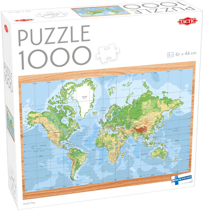 Mappa del mondo tattica – puzzle – 1000 pezzi – mappa del mondo dettagliata – geografia educativa – alta qualità scandinava