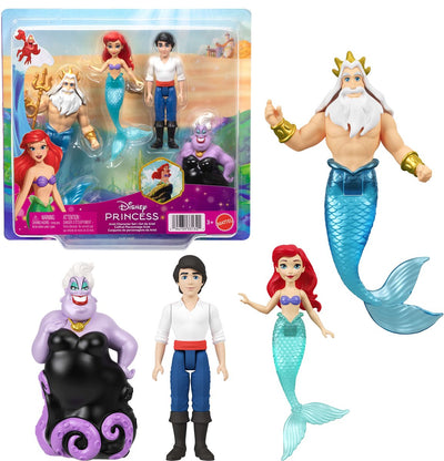 Mattel set de personajes de la princesa ariel de disney con 4 muñecas pequeñas