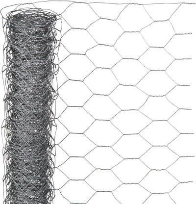Natura - rete in acciaio zincato - 25 x 1 m - grigio - maglia 25 mm