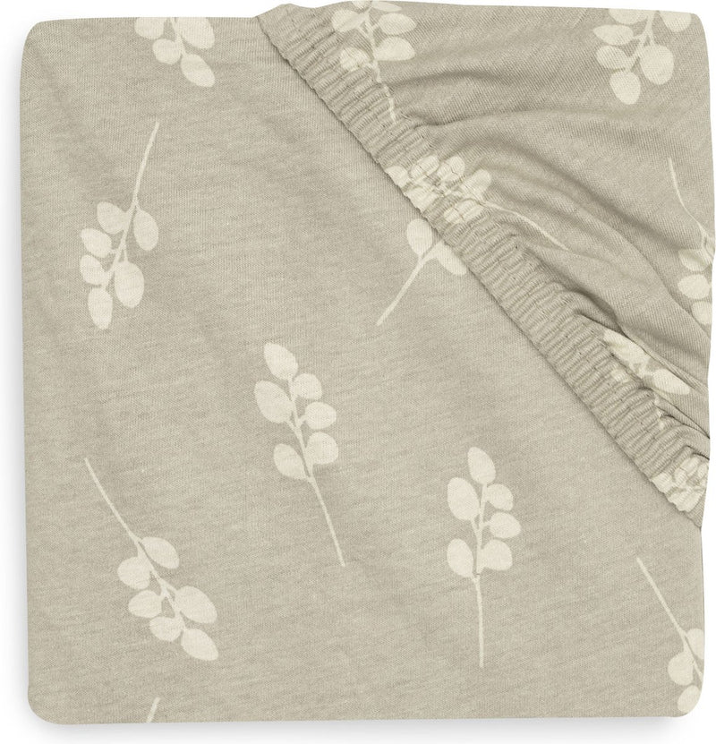 Jollein - lenzuolo con angoli jersey 70x140 cm - culla, lettino, lettino - ramoscello - verde oliva