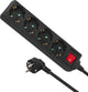 Maclean mce194g - Presa 4 vie con collegamento a terra - Prolunga cavo 5 m - Nero