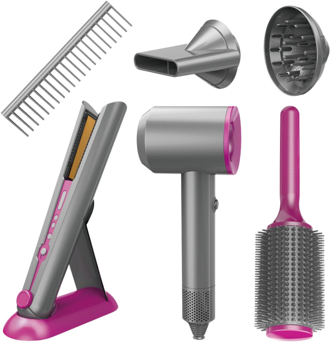 Woopie pequeño set de peluquería secador de pelo plancha accesorios - uni