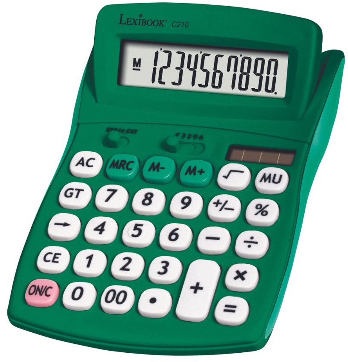 Calcolatrice tascabile Lexibook a 10 cifre verde con finitura in gomma