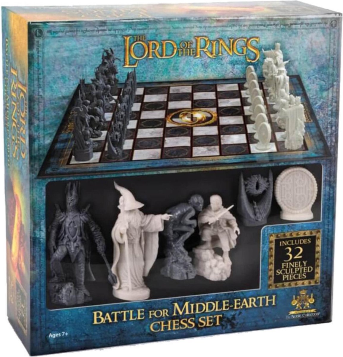The noble collection lord of the rings battle for middle earth schaakbord